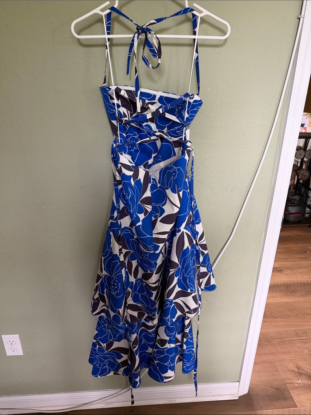 Milly Blue and White Strapless Floral Sundress - Picture 2 of 4